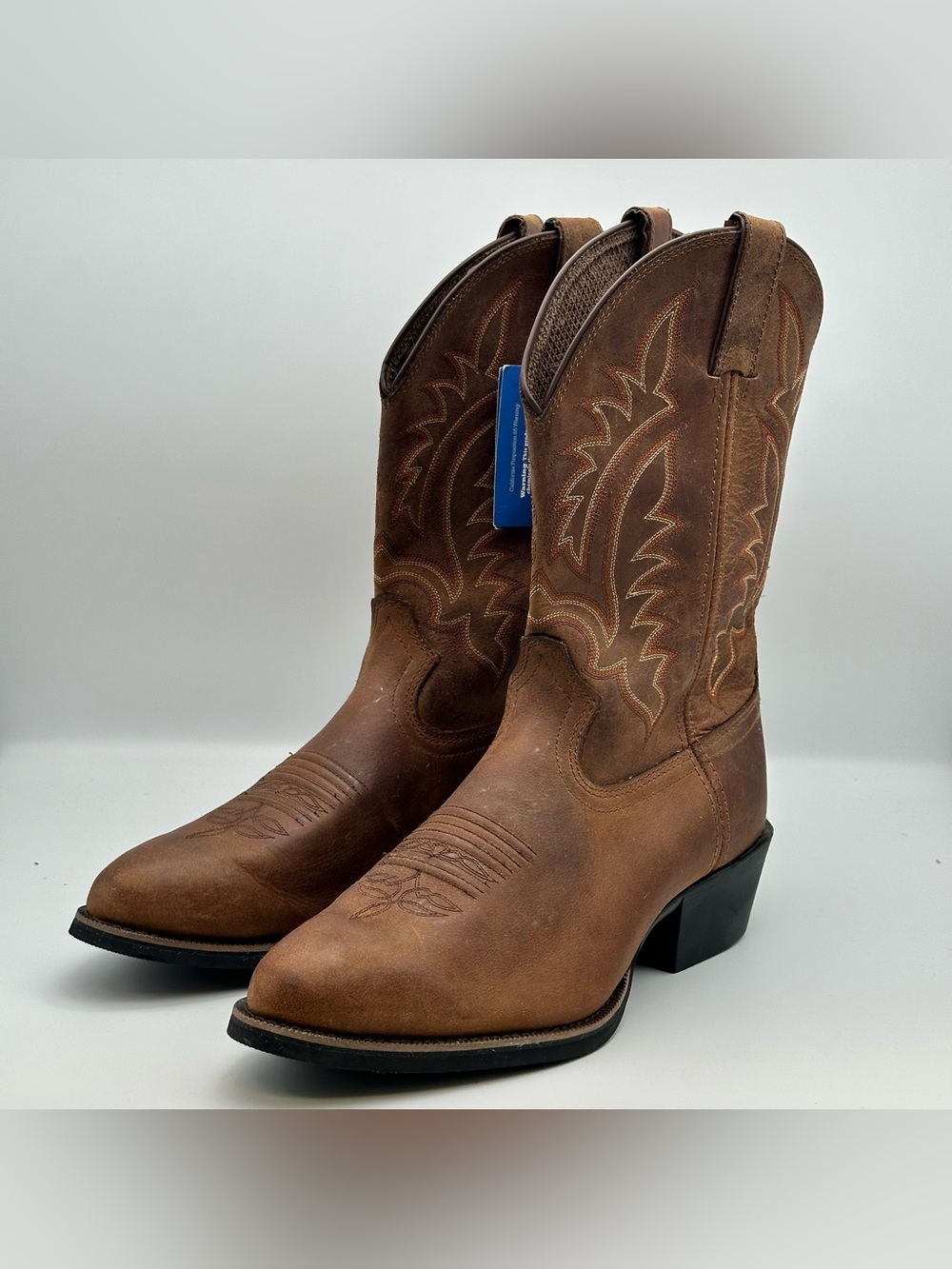 Tony Lama Brown Leather Mens Western Cowboy Pull Up Boots Shoes BB2021 11.5D NWT